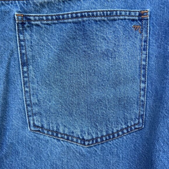 Madewell Womens Low-Slung Baggy Jeans Size 31 Blue Denim With Black Side Stripes - Picture 14 of 14